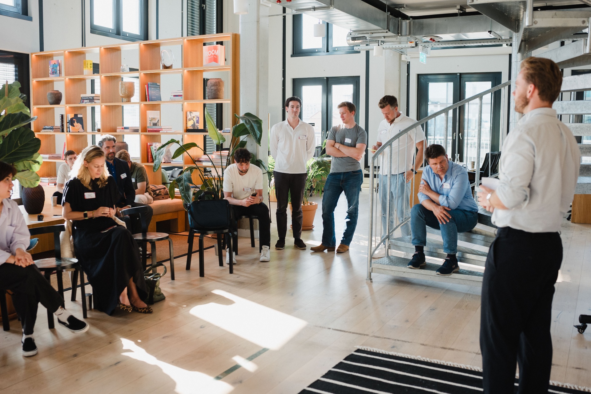 Leaders in discussion during a session